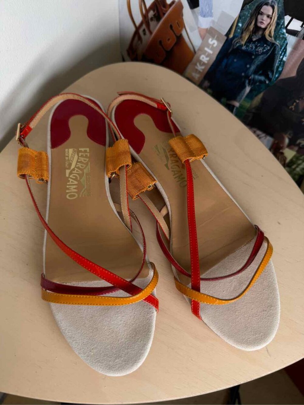 Salvatore Ferragamo Red and Orange Size 7 1/2 Shoes